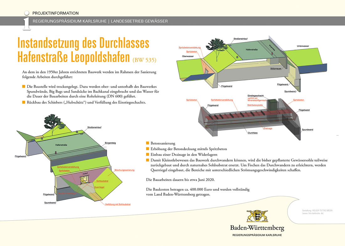 Beispiel Gestaltung Bauschild