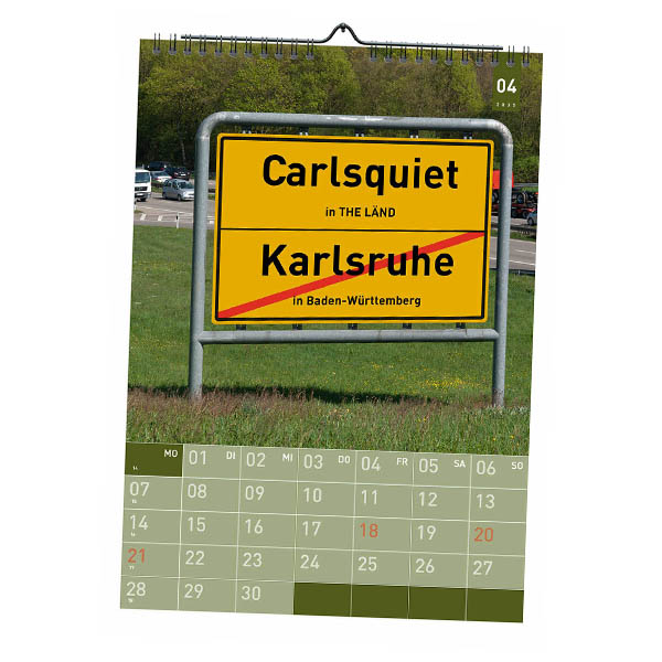 Kalenderblatt im Karlsruhe Kalender 2025 Carlsquiet in the Länd