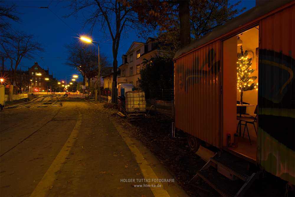 Künstlerische Fotografie Weihnachten auf der Baustelle