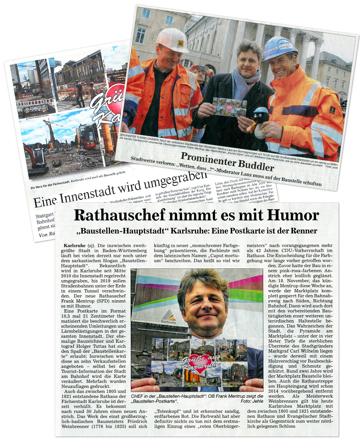 Presse zur Baustellenpostkarte Karlsruhe